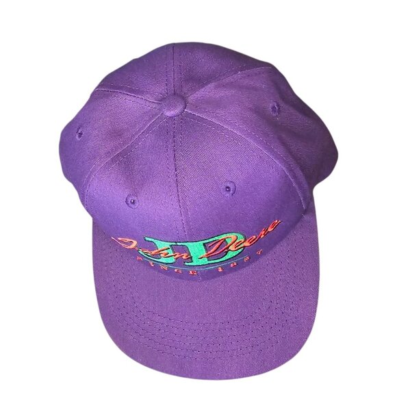 VTG 90s John Deere Hat‎ Snapback Spell Out Logo Purple K Products Made In USA - Picture 4 of 10